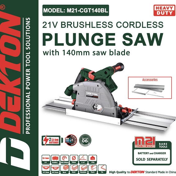Máy cưa gỗ ray trượt pin 21V Dekton M21-CGT140BL ( chưa pin và sạc)