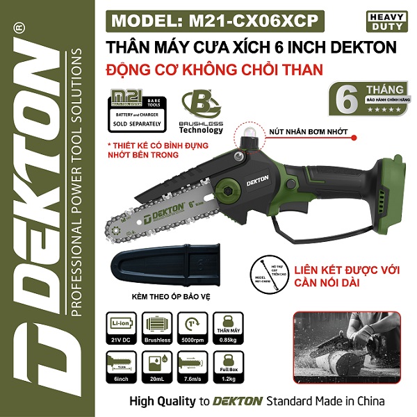 Máy cưa xích moter từ dekton m21-cx06xcp