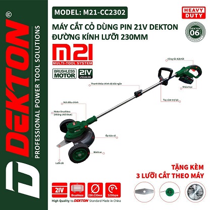 Thân Máy Cắt Cỏ Dùng Pin Dekton M21-CC2302 (Chưa Pin & Sạc)