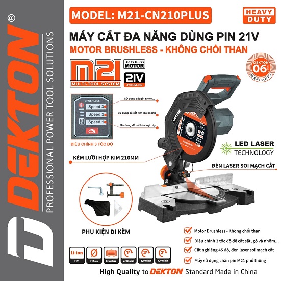 Máy cắt đa năng dùng pin dekton M21-CN210plus ( chưa có pin và sạc)