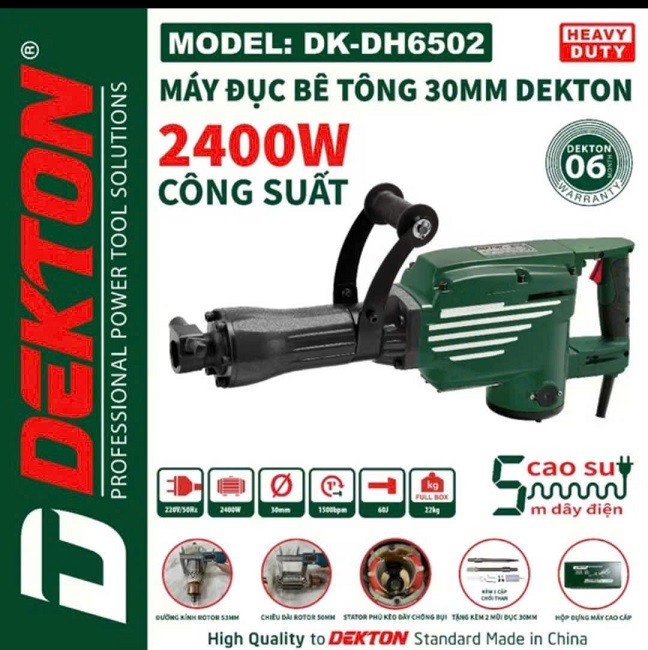 Máy đục bê tông 30 ly Dekton DK-HD6502