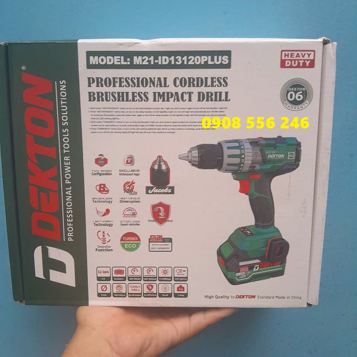 Máy khoan pin 21V Dekton M21-ID13120Plus ( chưa pin và sạc)