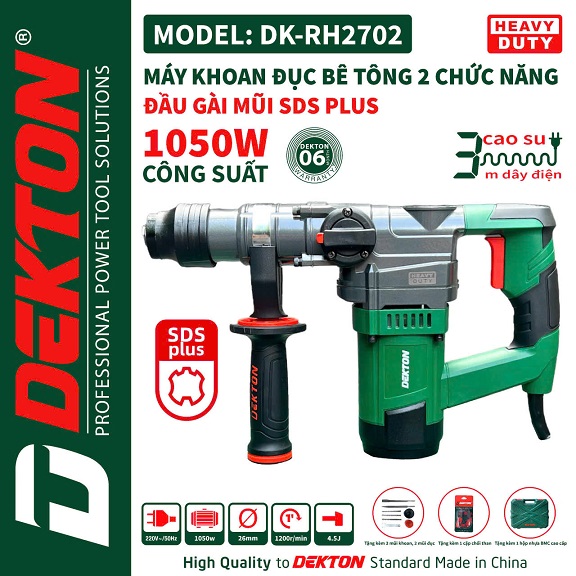 Máy khoan đục 2 chức năng DEKTON DK-RH2702