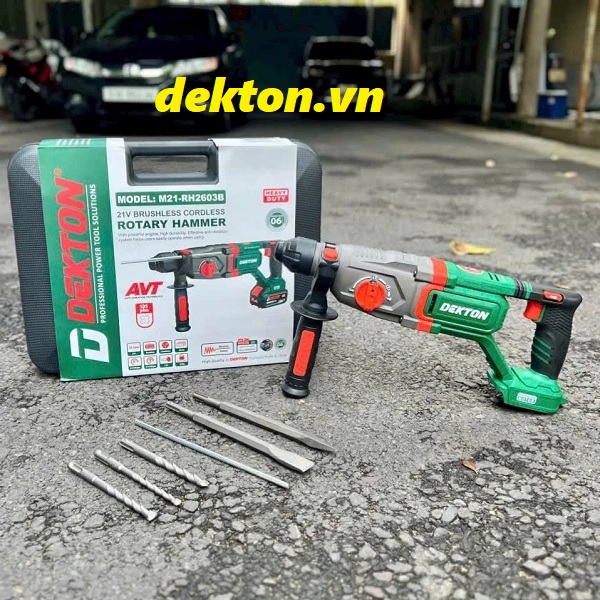 Máy khoan đục 3 chức năng dùng pin dekton m21-rh2603b chưa có pin sạc