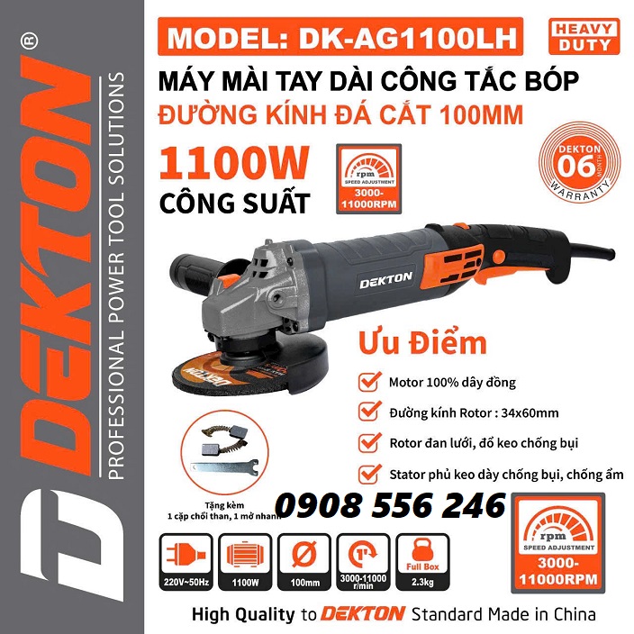Máy Mài cấm tay Dekton DK-AG1100LH