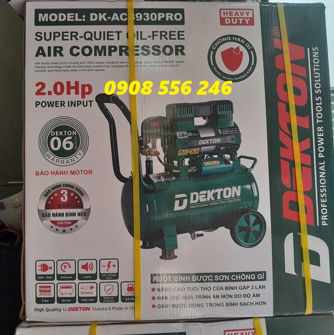 Máy bơm hơi dekton dk-ac3930pro không dầu