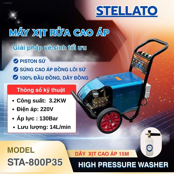 Máy rửa xe STELLATO STA-800P35 ty sứ