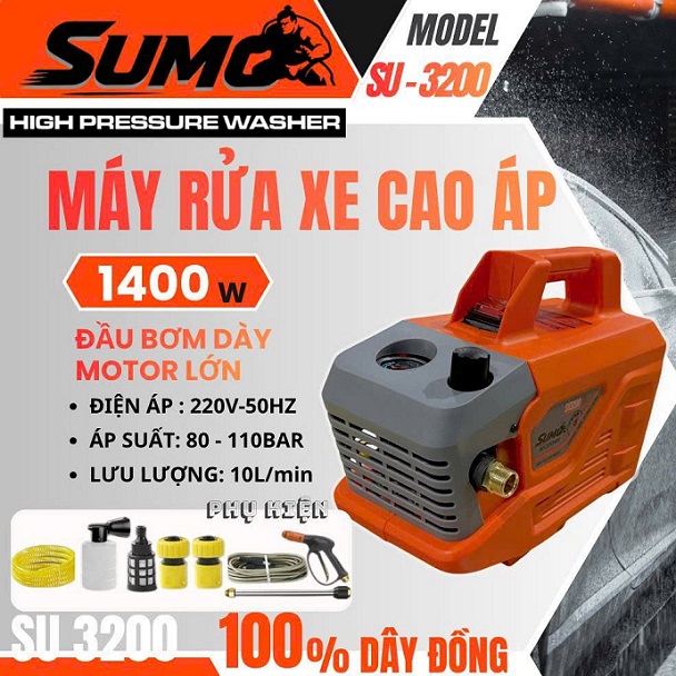 Máy rửa xe có chỉnh áp SUMO SU-3200