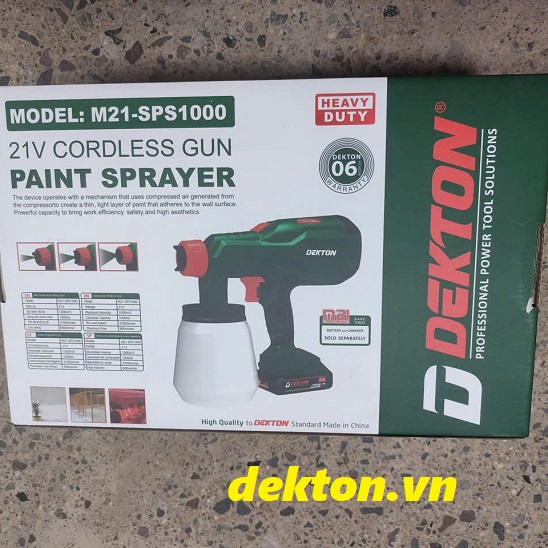 Máy phun sơn dùng pin dekton m21-sps1000 chưa có pin sạc