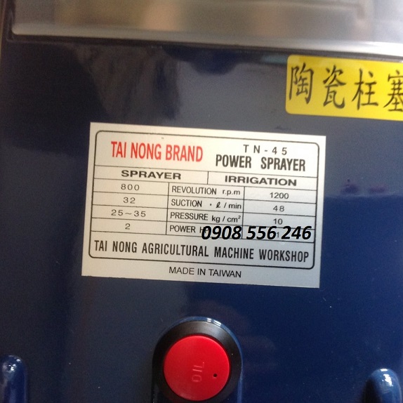 Đầu xịt áp lực ty sứ đài loan 2hp Tai Nong tn45c